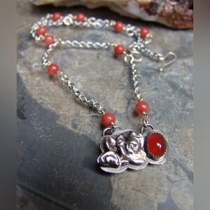 Carnelian Sterling Silver Handcrafted Necklace One Of A Kind Made in USA